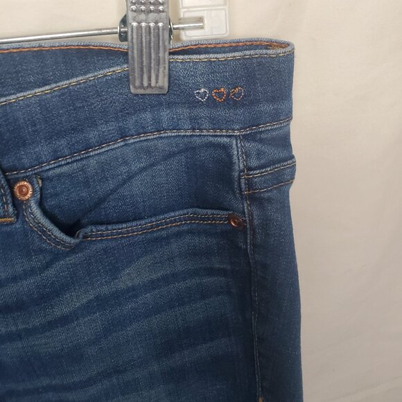 Pre-Loved Women’s Blue Dittos Skinny Flare Mid Rise Shorts Size 27 - Picture 3 of 9
